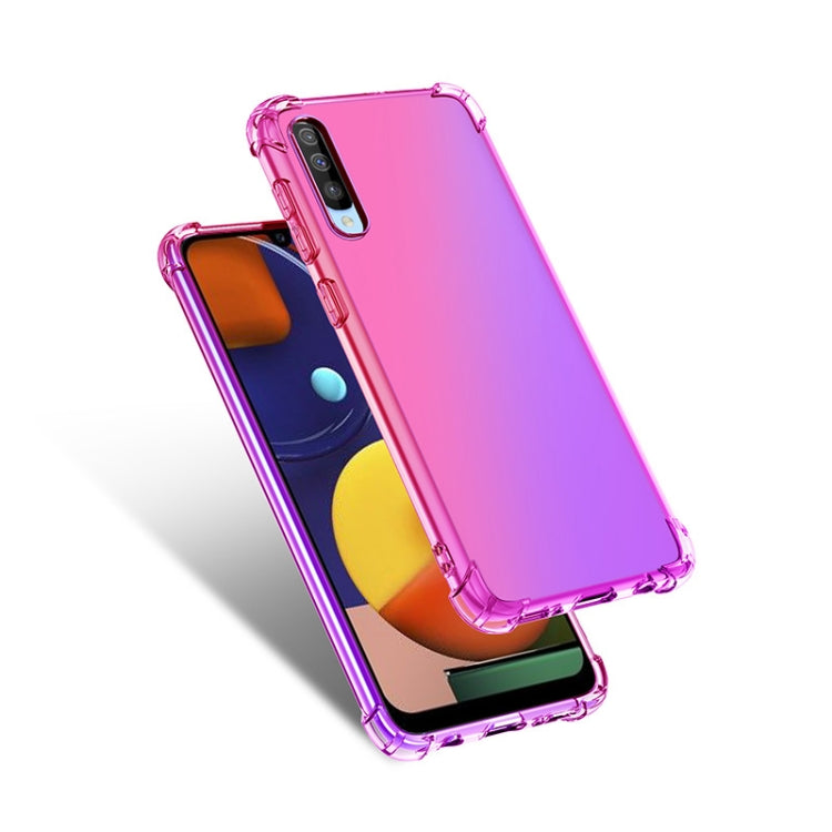 For Samsung Galaxy A50 / A50s Four-Corner Airbag Shockproof Gradient Color Clear TPU Case