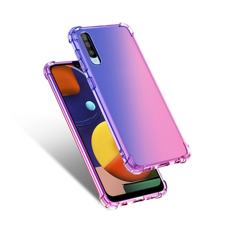 For Samsung Galaxy A50 / A50s Four-Corner Airbag Shockproof Gradient Color Clear TPU Case