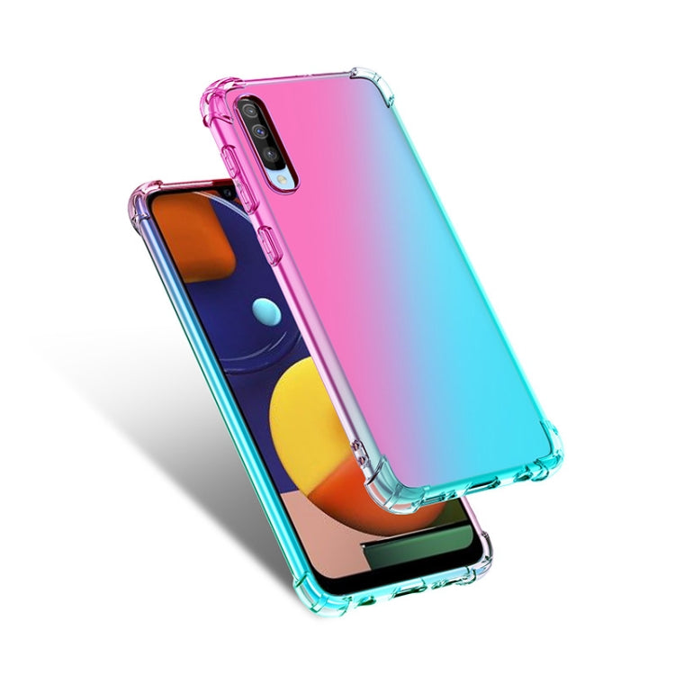 For Samsung Galaxy A70 / A70s Four-Corner Airbag Shockproof Gradient Color Clear TPU Case