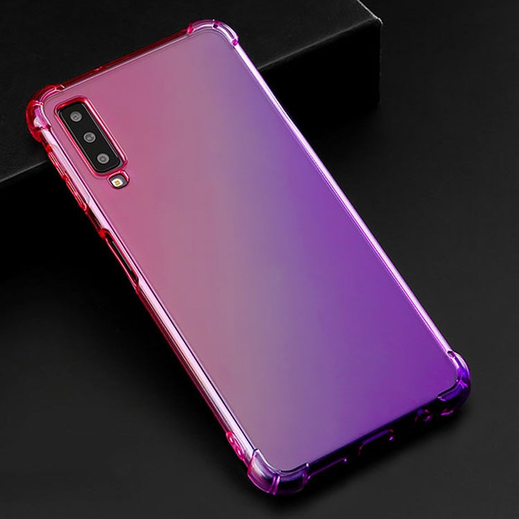 For Samsung Galaxy A7 Four-Corner Airbag Shockproof Gradient Color Clear TPU Case