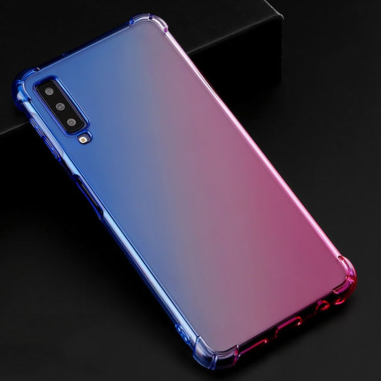 For Samsung Galaxy A7 Four-Corner Airbag Shockproof Gradient Color Clear TPU Case
