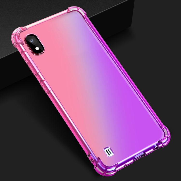 For Samsung Galaxy A10 Four-Corner Airbag Shockproof Gradient Color Clear TPU Case