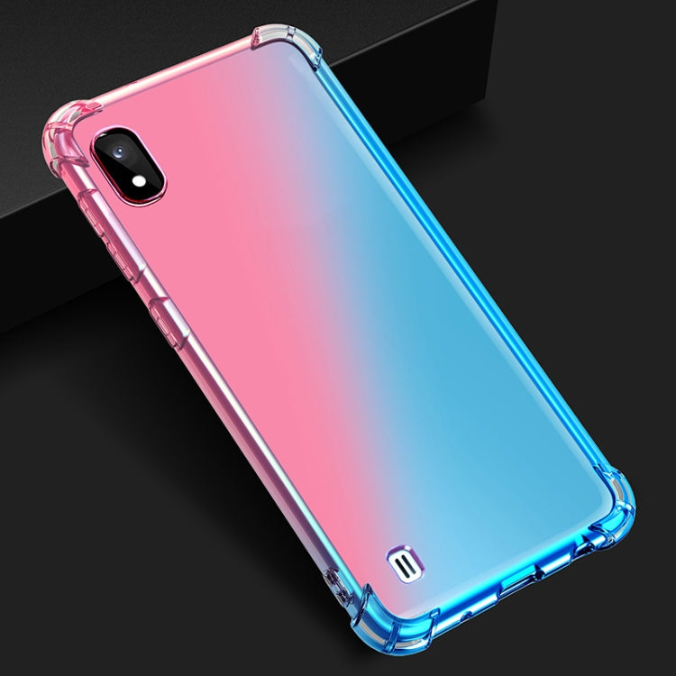For Samsung Galaxy A10 Four-Corner Airbag Shockproof Gradient Color Clear TPU Case
