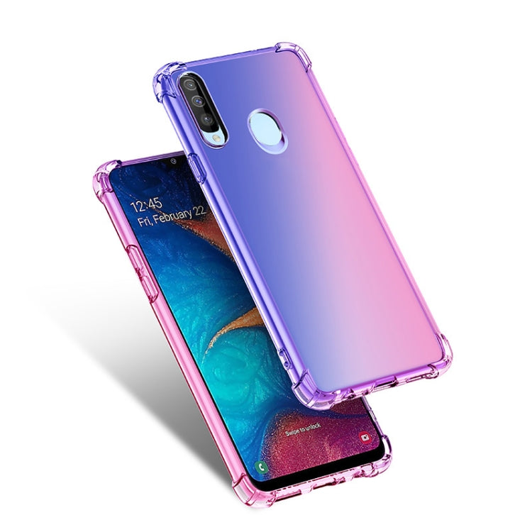 For Samsung Galaxy A20s Four-Corner Airbag Shockproof Gradient Color Clear TPU Case