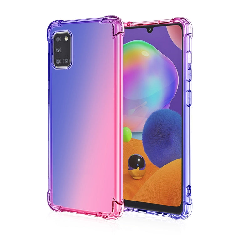 For Samsung Galaxy A31 Four-Corner Airbag Shockproof Gradient Color Clear TPU Case