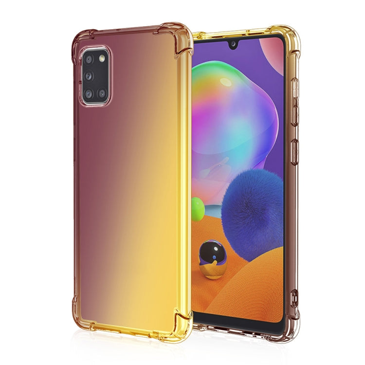For Samsung Galaxy A31 Four-Corner Airbag Shockproof Gradient Color Clear TPU Case