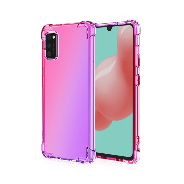 For Samsung Galaxy A41 Four-Corner Airbag Shockproof Gradient Color Clear TPU Case