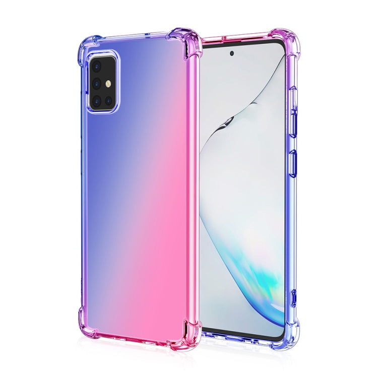 For Samsung Galaxy A51 / M40s Four-Corner Airbag Shockproof Gradient Color Clear TPU Case