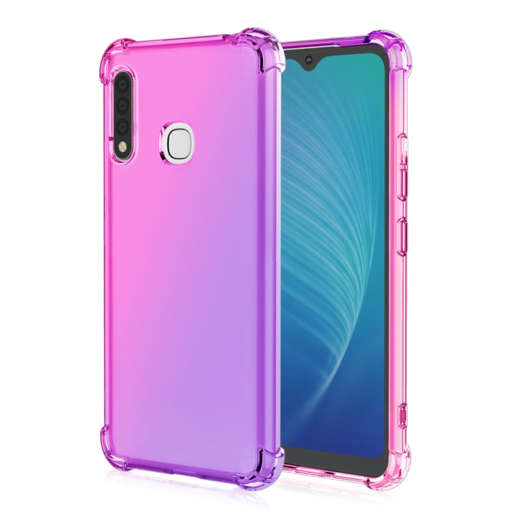 For Samsung Galaxy A70e Four-Corner Airbag Shockproof Gradient Color Clear TPU Case