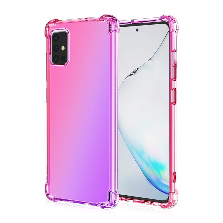 For Samsung Galaxy A71 Four-Corner Airbag Shockproof Gradient Color Clear TPU Case