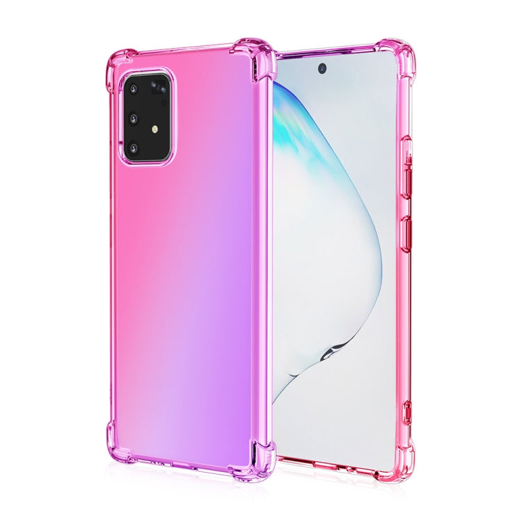 For Samsung Galaxy A91 / M80s / S10 Lite Four-Corner Airbag Shockproof Gradient Color Clear TPU Case