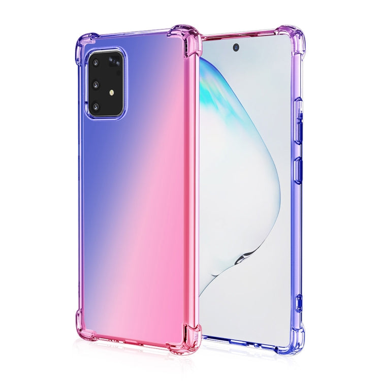For Samsung Galaxy A91 / M80s / S10 Lite Four-Corner Airbag Shockproof Gradient Color Clear TPU Case