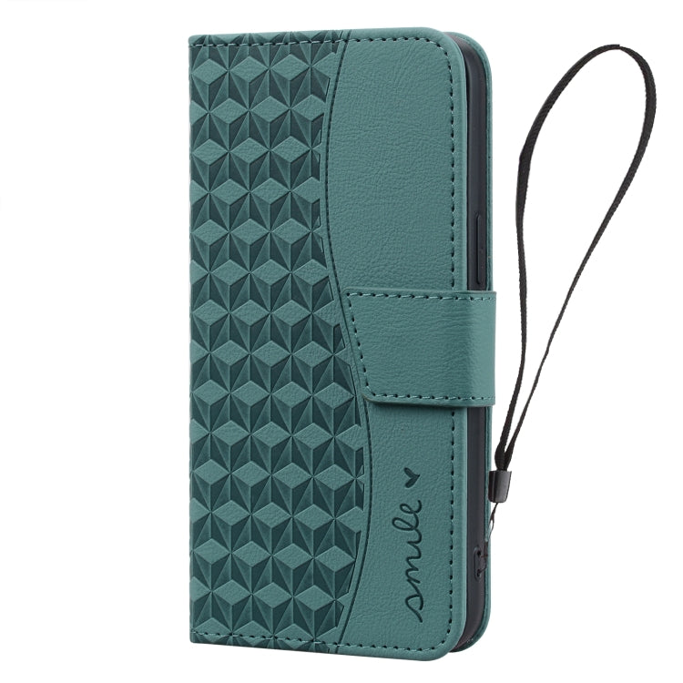 For iPhone 16 Diamond Buckle Leather Phone Case with Lanyard