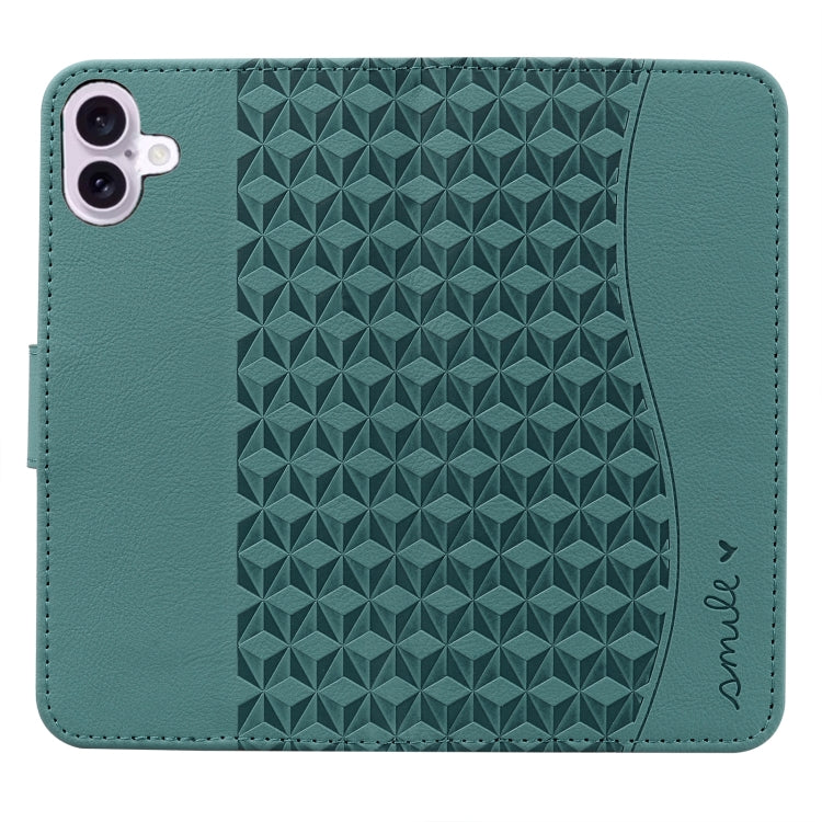 For iPhone 16 Diamond Buckle Leather Phone Case with Lanyard