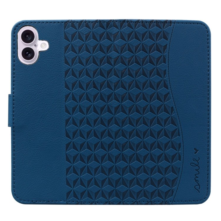 For iPhone 16 Diamond Buckle Leather Phone Case with Lanyard