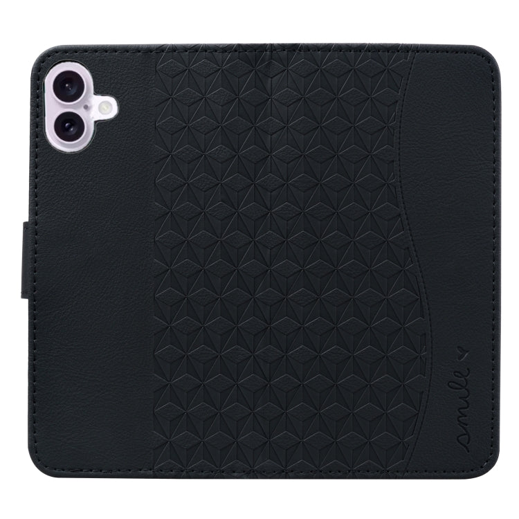 For iPhone 16 Diamond Buckle Leather Phone Case with Lanyard