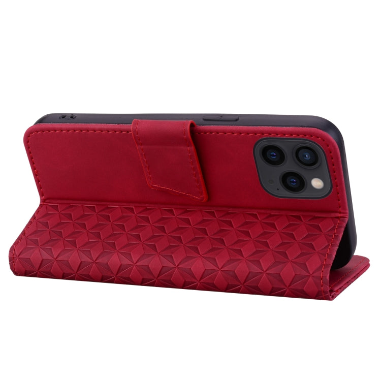 For iPhone 16 Pro Diamond Buckle Leather Phone Case with Lanyard