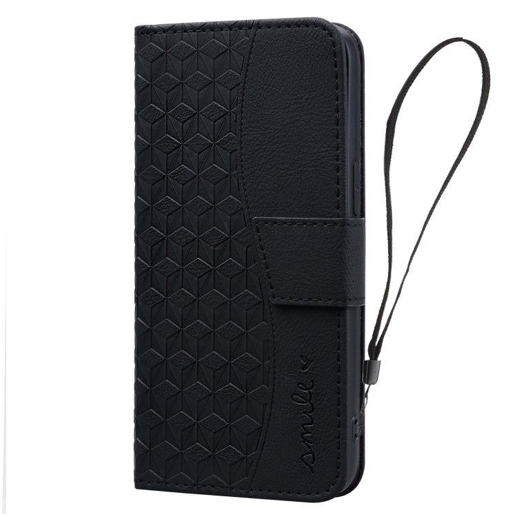 For iPhone 16 Pro Diamond Buckle Leather Phone Case with Lanyard