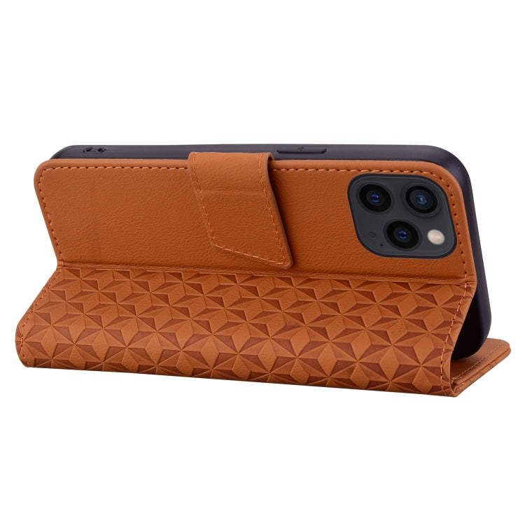 For iPhone 16 Pro Max Diamond Buckle Leather Phone Case with Lanyard