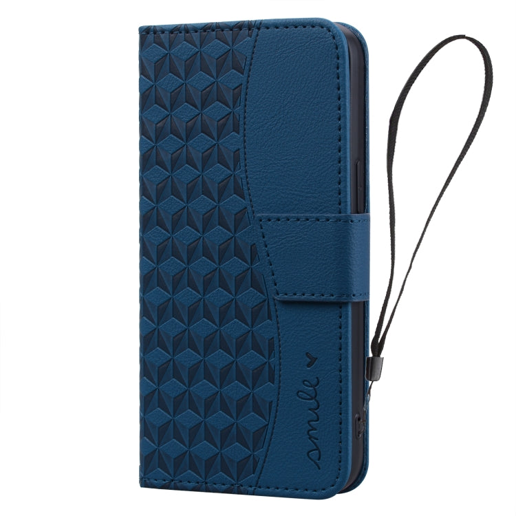 For iPhone 16 Pro Max Diamond Buckle Leather Phone Case with Lanyard