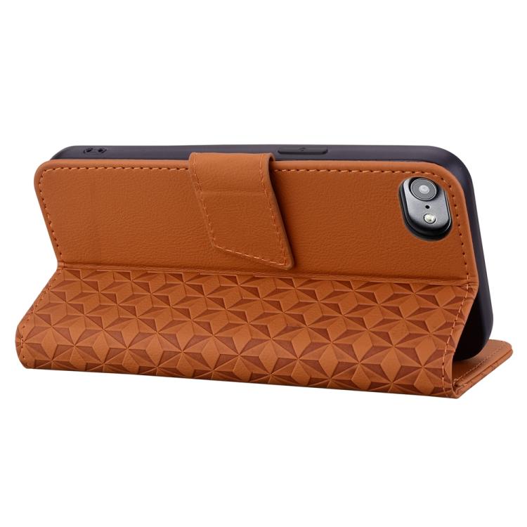 For iPhone 17e / 16e Diamond Buckle Leather Phone Case with Lanyard