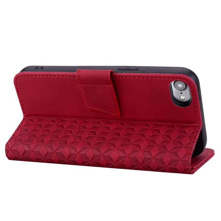 For iPhone 17e / 16e Diamond Buckle Leather Phone Case with Lanyard