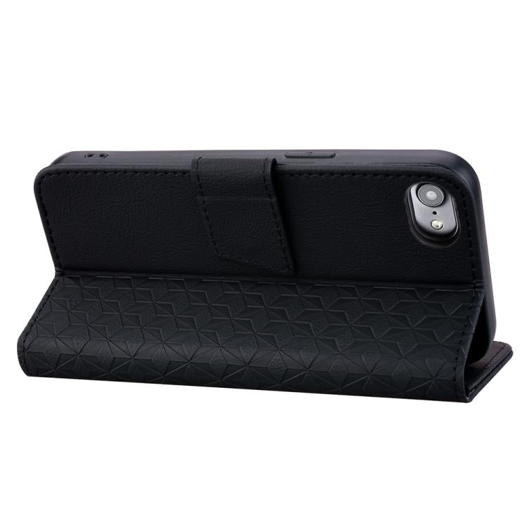 For iPhone 17e / 16e Diamond Buckle Leather Phone Case with Lanyard