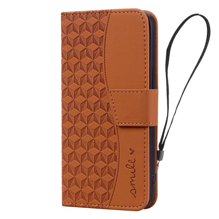 For iPhone 17 Diamond Buckle Leather Phone Case with Lanyard