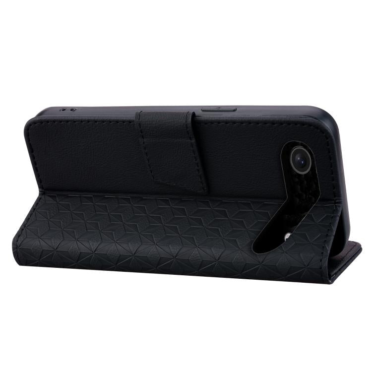 For iPhone Air Diamond Buckle Leather Phone Case with Lanyard