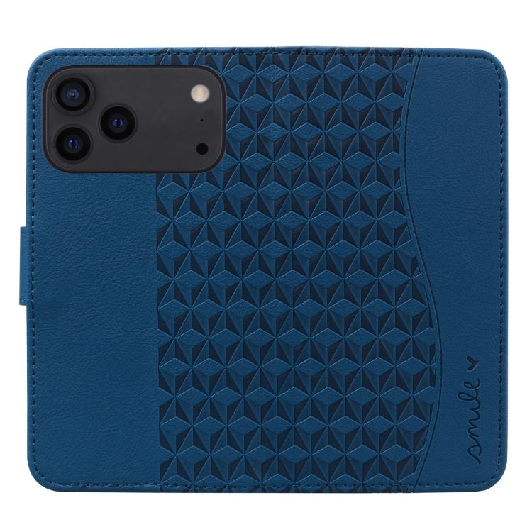 For iPhone 17 Pro Diamond Buckle Leather Phone Case with Lanyard