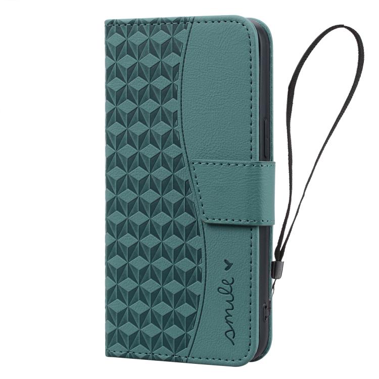 For iPhone 17 Pro Max Diamond Buckle Leather Phone Case with Lanyard