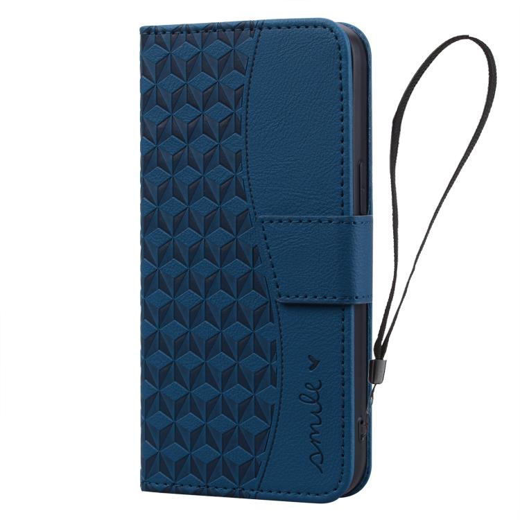 For iPhone 17 Pro Max Diamond Buckle Leather Phone Case with Lanyard