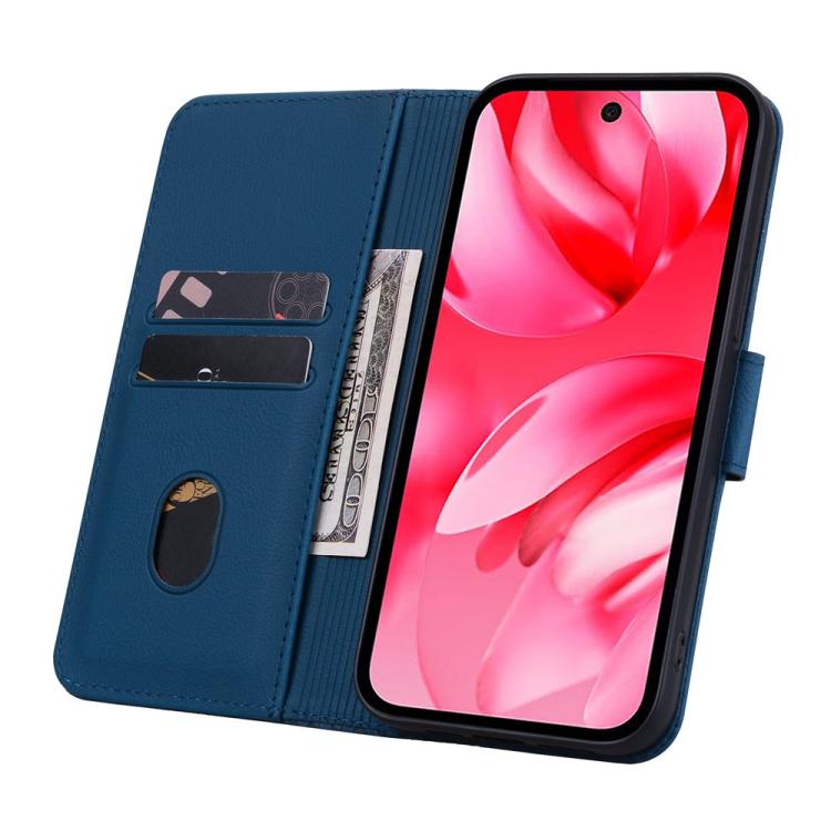 For Google Pixel 9a Business Diamond Buckle Leather Phone Case with Lanyard