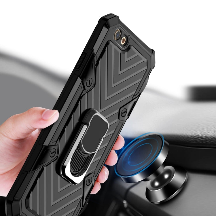 For iPhone 6 / 6s Cool Armor PC+TPU Shockproof Case with 360 Degree Rotation Ring Holder