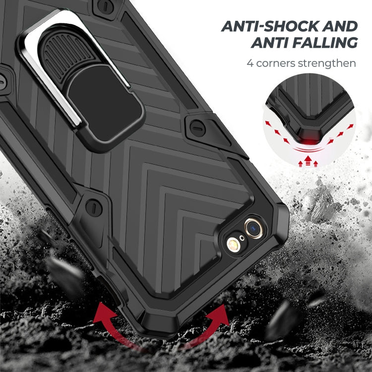 For iPhone 6 / 6s Cool Armor PC+TPU Shockproof Case with 360 Degree Rotation Ring Holder