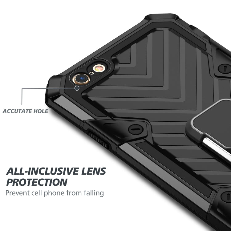 For iPhone 6 / 6s Cool Armor PC+TPU Shockproof Case with 360 Degree Rotation Ring Holder