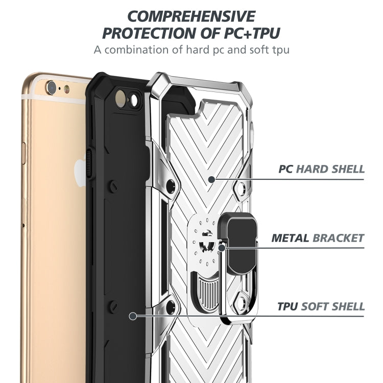 For iPhone 6 / 6s Cool Armor PC+TPU Shockproof Case with 360 Degree Rotation Ring Holder