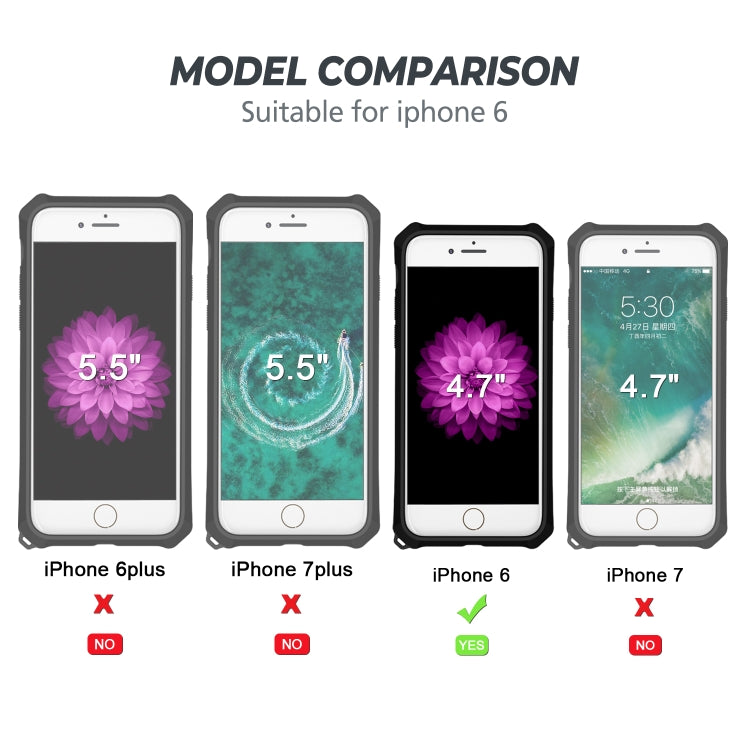 For iPhone 6 / 6s Cool Armor PC+TPU Shockproof Case with 360 Degree Rotation Ring Holder