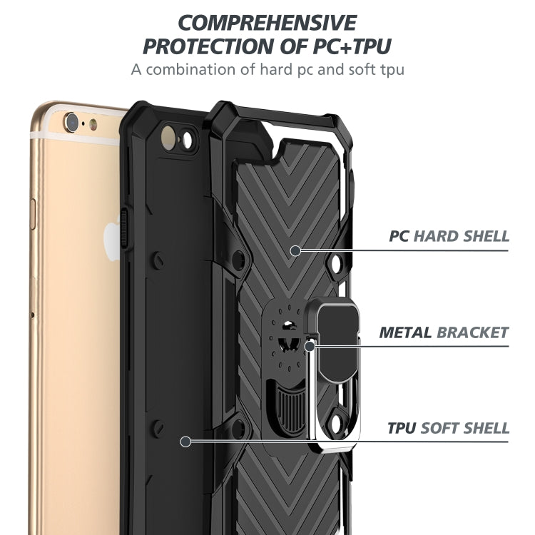 For iPhone 6s Plus / 6 Plus Cool Armor PC+TPU Shockproof Case with 360 Degree Rotation Ring Holder