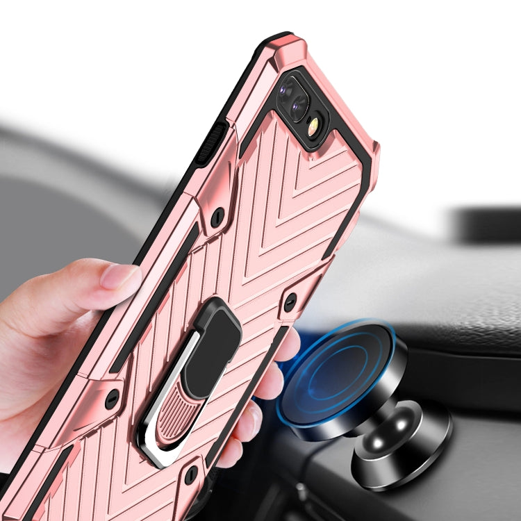 For iPhone 8 Plus / 7 Plus Cool Armor PC+TPU Shockproof Case with 360 Degree Rotation Ring Holder