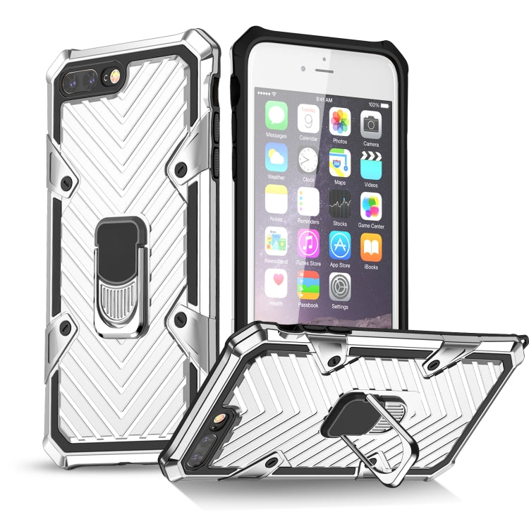 For iPhone 8 Plus / 7 Plus Cool Armor PC+TPU Shockproof Case with 360 Degree Rotation Ring Holder