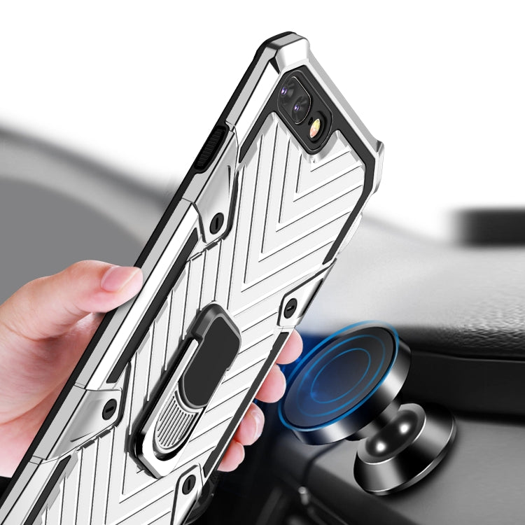 For iPhone 8 Plus / 7 Plus Cool Armor PC+TPU Shockproof Case with 360 Degree Rotation Ring Holder