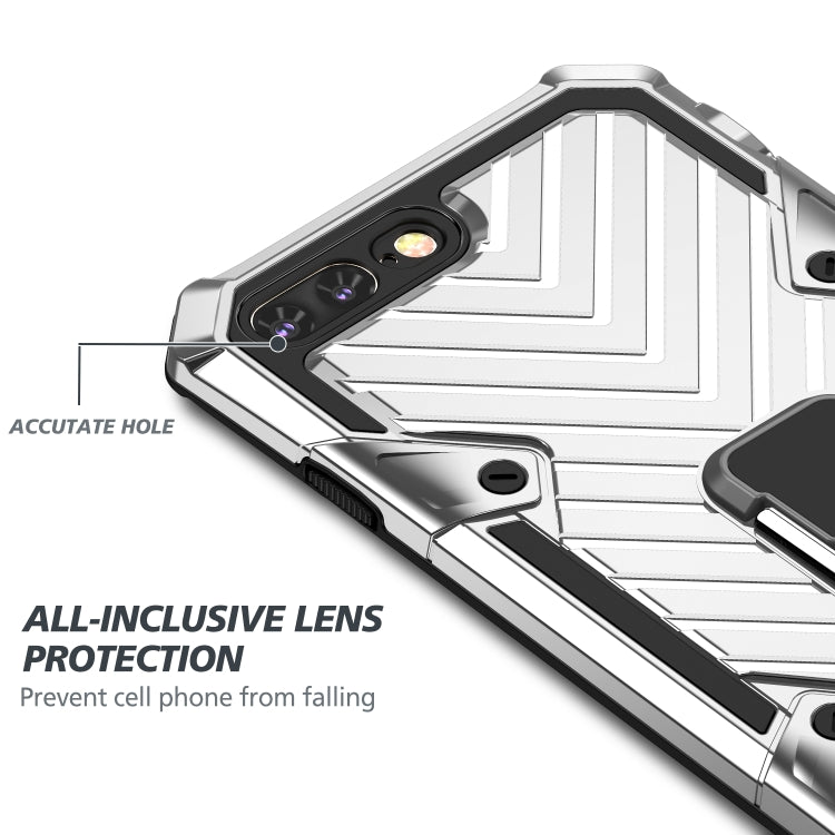 For iPhone 8 Plus / 7 Plus Cool Armor PC+TPU Shockproof Case with 360 Degree Rotation Ring Holder