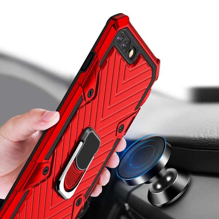 For iPhone 8 Plus / 7 Plus Cool Armor PC+TPU Shockproof Case with 360 Degree Rotation Ring Holder