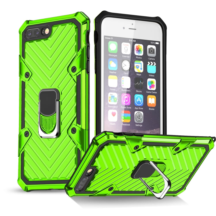 For iPhone 8 Plus / 7 Plus Cool Armor PC+TPU Shockproof Case with 360 Degree Rotation Ring Holder