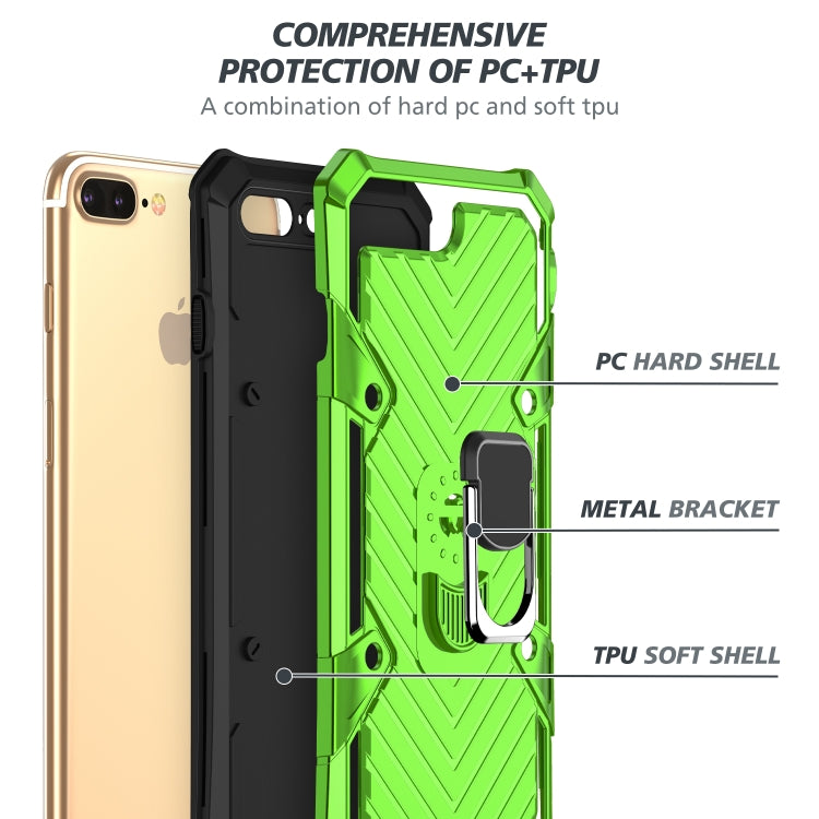 For iPhone 8 Plus / 7 Plus Cool Armor PC+TPU Shockproof Case with 360 Degree Rotation Ring Holder
