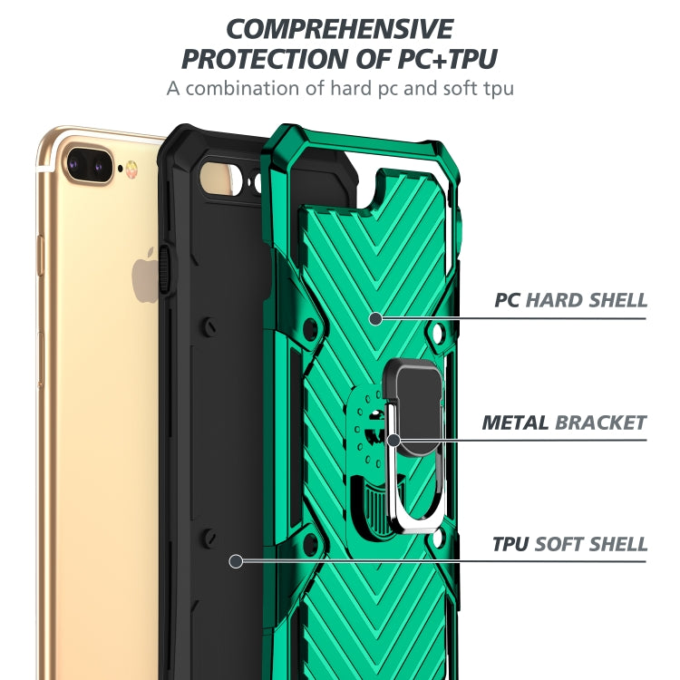 For iPhone 8 Plus / 7 Plus Cool Armor PC+TPU Shockproof Case with 360 Degree Rotation Ring Holder