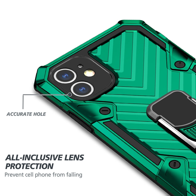 For iPhone 11 Cool Armor PC+TPU Shockproof Case with 360 Degree Rotation Ring Holder