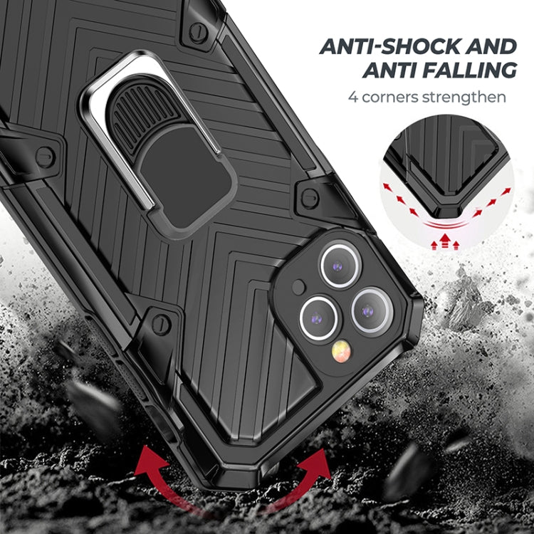 For iPhone 11 Pro Cool Armor PC+TPU Shockproof Case with 360 Degree Rotation Ring Holder