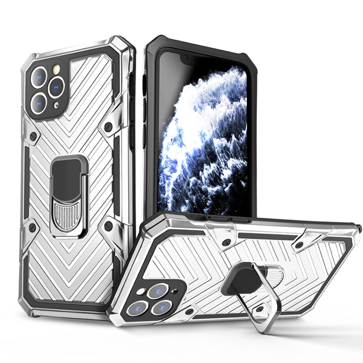 For iPhone 11 Pro Cool Armor PC+TPU Shockproof Case with 360 Degree Rotation Ring Holder